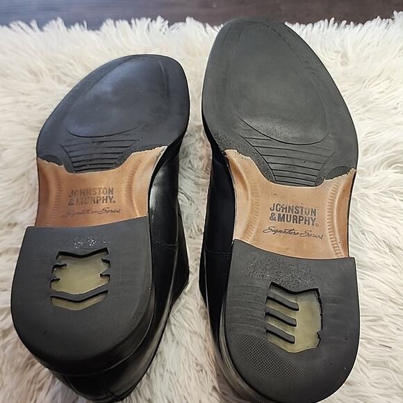 JOHNSTON MURPHY BLACK SHEEPSKIN LEATHER MONKSTRAP DERBYS MENS SIZE 11 - Picture 7 of 16